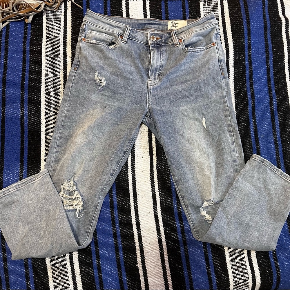 Cosmic Blue Love Crop Jeans